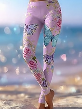 Χαμηλού Κόστους Κάτω ρούχα της Ημέρας του Αγίου Βαλεντίνου-Γυναικεία Παντελόνια Κολάν Άνετα κολάν Διακοπές Βασικό Καθημερινό Πλήρες μήκος Ψηλή Μέση Πεταλούδα Λουλούδι Ελαστική μέση Στάμπα Άνεση Ικανότητα να αναπνέει Άνετο Ελαστικό Διακοπές Επίσημο Δρόμος