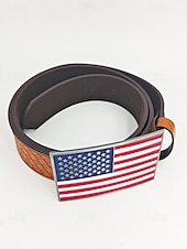 levne Příslušenství-250. výročí Spojených států pánský embosovaný opasek z umělé kůže s přezkou ve tvaru americké vlajky více barev vlastenecký styl pro každodenní nošení a oslavy v USA
