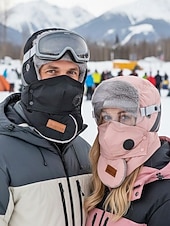 levne Pánské klobouky-Pánská zimní outdoorová sada čepice a masky – více barev, polyesterový materiál, větruodolná a teplá, ideální pro lyžování, snowboarding a aktivity v chladném počasí
