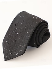 Недорогие Свадьба ACC-Мужской галстук из полиэстера с эффектом мерцания – в нескольких цветах, элегантный для свадеб и ужинов, однотонный с легким мерцающим эффектом.