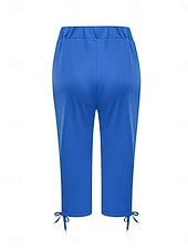 Χαμηλού Κόστους Απλό κολάν-Γυναικεία Κάπρι παντελόνια κινέζικα Κολάν Κομψό στυλ street Καθημερινό Μήκος μοσχάρι Μεσαία Μέση Σκέτο Κορδόνι Τσέπη Άνετα Άνεση Ελαστικό Καθημερινά ΕΞΩΤΕΡΙΚΟΥ ΧΩΡΟΥ Διακοπές