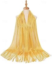 abordables Mariage ACC-Écharpe en polyester pour femme, ornée de boutons en acrylique, disponible en plusieurs couleurs, idéale pour les mariages et les soirées.