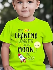 Недорогие Мальчиковый 3D Забавный Юмор-Мальчики 3D Графика Буквы ракета Футболка С короткими рукавами 3D печать Лето Весна Спорт Мода Уличный стиль Дети 4-12 лет Вырез под горло Повседневные на открытом воздухе Стандартный