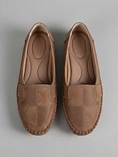 tanie Mokasyny i trzewiki damskie-Damskie kawowe slip-on mokasyny - miękkie wygodne płaskie buty do codziennego komfortu spacerów pracy podróży i codziennego noszenia