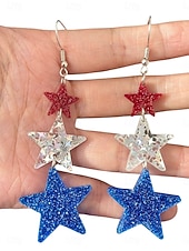 cheap Earrings-1 Pair Dangle Earrings For Women's Daily Street Festival Acrylic Geometrical Alphabet Shape Star