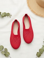 economico Ballerine da donna-scarpe slip-on da donna in Flyknit traforato azzurro cielo – design traspirante e leggero per passeggiate quotidiane, lavoro, shopping, viaggi e comfort casual