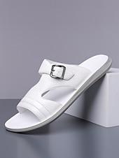 abordables sandales-Sandales à enfiler bleu marine pour homme – design moderne avec détails brillants, parfaites pour les journées à la plage, les tenues décontractées, les occasions informelles et les mariages.