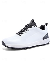 economico Scarpe da Golf da Uomo-scarpe da golf da uomo bianche e nere con design ventilato, ideali per campi da golf e sport all'aria aperta