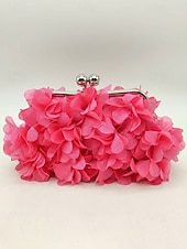 cheap Wedding Accessories-Women's Polyester Floral Clutch Bag with Short Chain Strap, Elegant 3D Petal Design, Multicolor Options, Lightweight Evening Handbag, Perfect for Weddings, Parties &amp; Formal Events