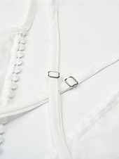 cheap Beach Dresses-Women's Mini Dress White Dress Beach Dress Party Dress Slip Dress Elegant Fashion Classic Daily Outdoor Beach Regular Fit Floral Plain Sleeveless V Neck White Summer Spring