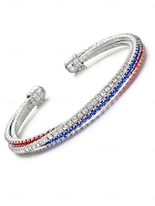 economico Braccialetti e bracciali rigidi-Zircone cubico Catena spessa Stravagante Moda Moda Strass Gioielli braccialetto Argento Per Quotidiano Regalo Ferie