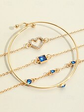 tanie Walentynki-Zestaw bransoletek z zawieszkami w kształcie serca dla kobiet, wielokolorowe bransoletki ze stopu z kryształkami, elegancka i romantyczna biżuteria dla kobiet, idealna na walentynki, na co dzień, na randkę i do codziennych stylizacji