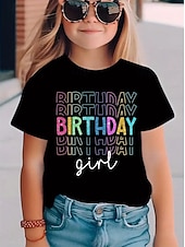 preiswerte Mädchens 3D verspielter Humor-Mädchen 3D Grafik Buchstabe T-Shirt Kurzarm 3D-Druck Sommer Frühling Sport Mode Streetwear Kinder 4-12 Jahre Rundhalsausschnitt Lässig Täglich Outdoor Normale Passform