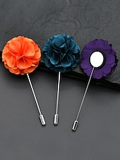 preiswerte Hochzeit ACC-Anstecknadel aus Polyester mit Blumenmuster für Herren, mehrfarbige Stoffblume, eleganter minimalistischer Stil für Trauzeugen, Hochzeiten, formelle Abendessen, Bankette und Abendveranstaltungen