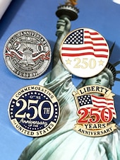  סט סיכות דש פטריוטיות לגברים, חבילה של 4 תגי אמייל מסגסוגת, עיצובים לדגל אמריקאי ולציון יום השנה ה-250 לארה"ב לציון יום השנה ה-250, יום העצמאות, מצעדים ואירועים רשמיים