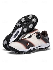 Χαμηλού Κόστους Ανδρικά Παπούτσια Γκολφ-Ανδρικά κόκκινα και μαύρα παπούτσια γκολφ – υψηλής ποιότητας συνθετικό δέρμα, αδιάβροχα, ιδανικά για γκολφ και ενεργό τρόπο ζωής σε εξωτερικούς χώρους