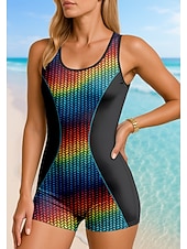levne Rash guardy One Piece-Dámské Ochrana proti vyrážce Jednodílný surfařský oblek Plavky Abstraktní Zapni s vestavěnou podprsenkou Vyjímatelné vycpávky UV ochrana proti slunci UPF50+ Ultra lehký (UL) Bez rukávů Plavky Bodýčko