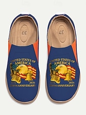  250η Επέτειος Ηνωμένων Πολιτειών Γυναικεία Παπούτσια Slip-On με εκτύπωση ΗΠΑ – Ελαφριά Παπούτσια Περιπάτου Πατριωτικός Αστικός Στυλ για Καθημερινή Χρήση Φεστιβάλ και Ταξίδια