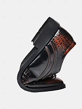 abordables Zapatos Derby-Zapatos de vestir oxford negros y marrones para hombre con textura de cocodrilo: zapatos formales de piel sintética para negocios, bodas y fiestas