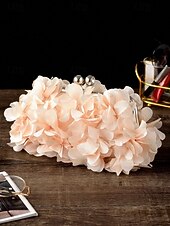 cheap Wedding Accessories-Women's Polyester Floral Clutch Bag with Short Chain Strap, Elegant 3D Petal Design, Multicolor Options, Lightweight Evening Handbag, Perfect for Weddings, Parties &amp; Formal Events