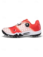 Χαμηλού Κόστους Ανδρικά Παπούτσια Γκολφ-Ανδρικά κόκκινα και μαύρα παπούτσια γκολφ – υψηλής ποιότητας συνθετικό δέρμα, αδιάβροχα, ιδανικά για γκολφ και ενεργό τρόπο ζωής σε εξωτερικούς χώρους