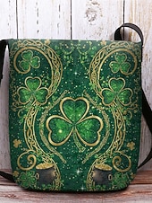  女性用セントパトリックスデークロスボディバッグ - 複数のパターン、大容量、ポリエステルプリント素材、お祝いやお祭りのイベントに最適