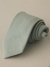 Недорогие Свадьба ACC-Мужской галстук из полиэстера с эффектом мерцания – в нескольких цветах, элегантный для свадеб и ужинов, однотонный с легким мерцающим эффектом.