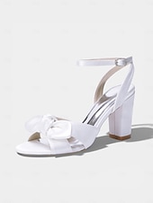 economico Invitato al matrimonio-sandali da donna con tacco a blocco e fiocco giallo, eleganti scarpe eleganti con punta aperta per gli invitati alle cerimonie all'aperto