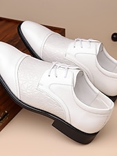 voordelige Derby Schoenen-Witte herenschoenen – klassiek formeel ontwerp voor bruiloften en speciale gelegenheden.