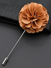 preiswerte Hochzeit ACC-Anstecknadel aus Polyester mit Blumenmuster für Herren, mehrfarbige Stoffblume, eleganter minimalistischer Stil für Trauzeugen, Hochzeiten, formelle Abendessen, Bankette und Abendveranstaltungen