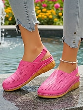 economico Zoccoli e pianelle da donna-zoccoli da donna con cinturino posteriore traforato rosa – scarpe comode, traspiranti e leggere per abbigliamento casual, passeggiate, viaggi, giardinaggio e uso quotidiano