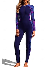 preiswerte One Pieces Rash Guards-Damen Standard Anti UV Shirt Ganzkörper-Rashguard Einteiliger Surfanzug Blumenmuster Tropisch Reißverschluss mit integriertem BH Frontreißverschluss UV-Sonnenschutz vollständige Bedeckung UPF50+