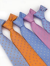 cheap Wedding Accessories-Men's Polyester Polka Dot Necktie, Multi-Color Classic Dot Pattern Tie, Elegant Slim Style for Groomsmen, Weddings, Formal Dinners, Banquets &amp; Business Events