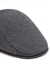 baratos Chapéus Masculinos-Boina masculina casual em poliéster com design simples e elegante, disponível em várias cores, perfeita para o uso diário.