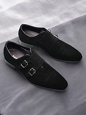 billiga Monk Shoes-Men's Formal Double Monk Strap Shoes – Elegant Leather Shoes for Weddings, Business Events and Formal Occasions