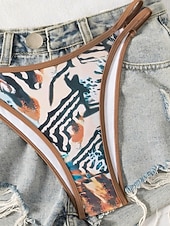 economico Bikini-Per donna Costumi da bagno Bikini Due pezzi Perizoma Costume da bagno Snello Senza schiena Vacanza Abbigliamento da Spiaggia Floreale Grafico Scollo Tondo Senza Maniche Costumi da bagno