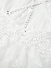 cheap Beach Dresses-Women's Mini Dress White Dress Beach Dress Party Dress Slip Dress Elegant Fashion Classic Daily Outdoor Beach Regular Fit Floral Plain Sleeveless V Neck White Summer Spring