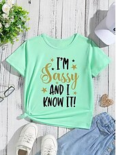 Недорогие Юмористический 3D Игровой Стиль Девочки-Девочки 3D Графика Буквы Футболка С короткими рукавами 3D печать Лето Весна Спорт Мода Уличный стиль Дети 4-12 лет Вырез под горло Повседневные на открытом воздухе Стандартный