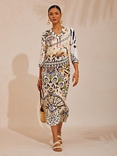 cheap Boho Dress-Vintage Leopard Jewelry High-Stretch Maxi Dress