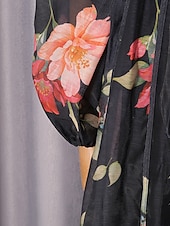 preiswerte Semi-formal / Cocktail-Zweiteilig A-Linie Knöchellänge Kleid für Hochzeitsgäste Kleider für Hochzeitsgäste Elegant Täglich Langarm Hoher Ausschnitt Gartenparty Formell mit Blumenmuster