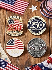  סט סיכות דש פטריוטיות לגברים, חבילה של 4 תגי אמייל מסגסוגת, עיצובים לדגל אמריקאי ולציון יום השנה ה-250 לארה"ב לציון יום השנה ה-250, יום העצמאות, מצעדים ואירועים רשמיים
