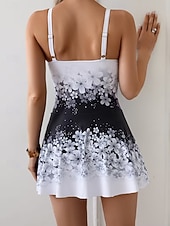 رخيصةأون مايوه قطعة واحدة-نسائي ملابس السباحة قطعة واحدة مايوه تنورة ملابس السباحة أنيق العطلة ظل ورد سكوب بدون كم بدلة سباحة