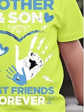 abordables Humor Divertido 3D del Niño-Chico 3D Corazón Graphic Camiseta Manga Corta Impresión 3D Verano Primavera Deportes Moda Ropa de calle Niños 4-12 años Cuello Barco Casual Diario Exterior Ajuste regular