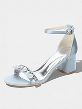 halpa Morsian-Naisten norsunluunväriset kristallipalikkakorkosandaalit, elegantit nilkkaremmillä varustetut hääkengät moderneihin kaupunkihäihin