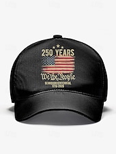 זול אביזרים-כובע בייסבול מתכוונן לגברים - חגיגות 250 שנה ויום העצמאות, מגוון צבעים, חומר פוליאסטר, מושלם לאירועים חיצוניים ולבוש חגיגי