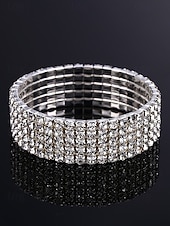 levne Svatba ACC-Dámský náramek na kotník s křišťálovými kamínky, materiál slitina s možností výběru šířky, elegantní třpytivý styl pro svatby, večírky, večerní akce a formální příležitosti