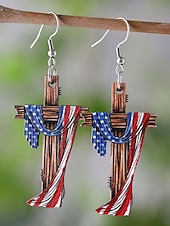 halpa Rannekorut ja rannerenkaat-1 pari Korvakorut For Naisten Päivittäin Katu Festivaali Puinen Geometrinen Risti