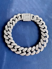 billiga Herrsmycken-Herrarmband i legeringskedja med alfabetets initialer – personligt kristallbesatt armband för alla hjärtans dag, bröllop och presenter