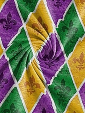 tanie Akcesoria-Damska czapka beanie z poliestru z nadrukiem, może służyć jako komin, wielowzorzysta, w stylu karnawałowym Mardi Gras, z miękkiej, elastycznej tkaniny, 2 w 1 jako nakrycie głowy i szalik na festiwale, imprezy i na co dzień