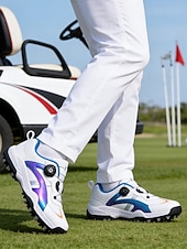 economico Scarpe da Golf da Uomo-scarpe da golf da uomo blu e bianche, leggere, comode, dal design elegante, perfette per il golf e le feste all'aperto